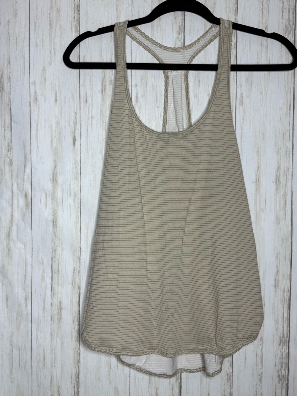 Lululemon Lightweight scalloped taupe Beige tank